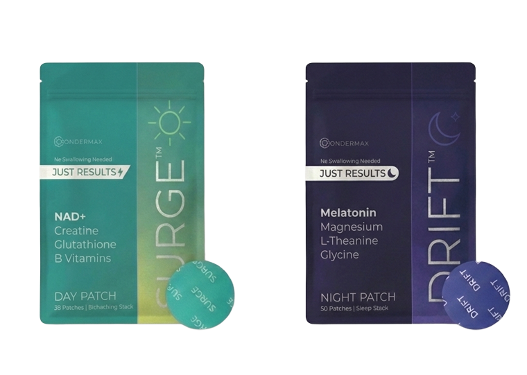 Two patches labeled 'Urge' and 'Drift' on a white background